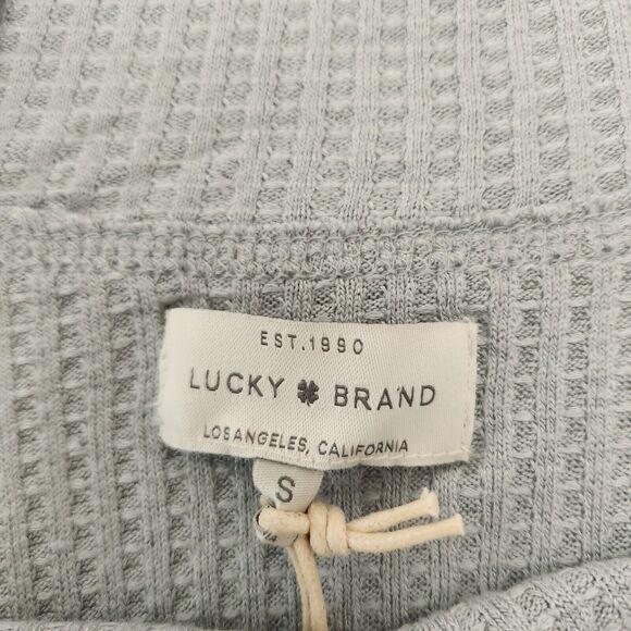 Lucky Brand Top Womens Small Blue Off Shoulder Waffle Knit Pullover Long Sleeve - Picture 8 of 16